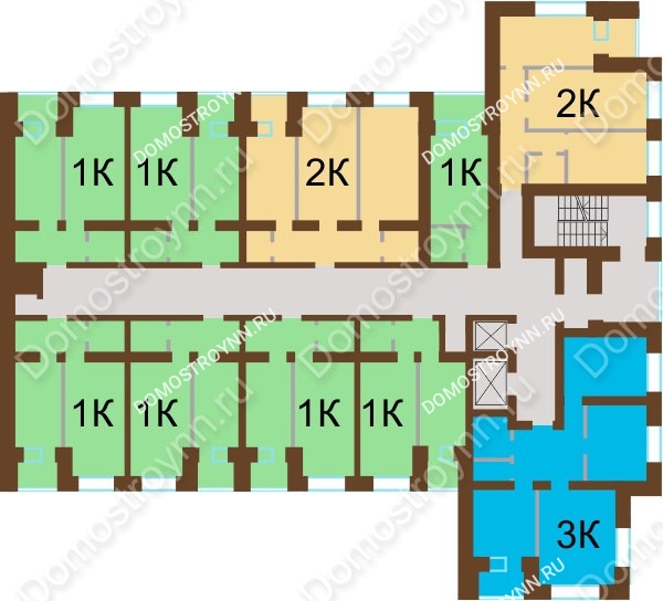 Планировка 4 этажа в доме № 69 в ЖК Рубин