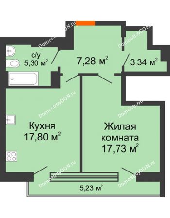 1 комнатная квартира 55,95 м² - ЖК Царское село