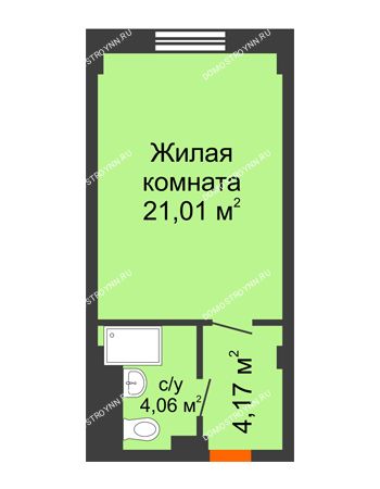 Студия 29,24 м² - Апарт-Отель Гордеевка