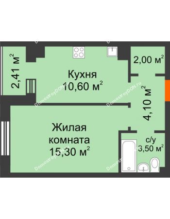 1 комнатная квартира 36,5 м² в Микрорайон Прибрежный, дом № 8