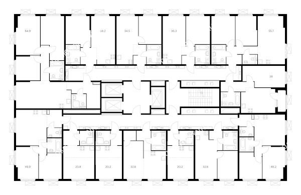 Планировка 2 этажа в доме корпус 1 в ЖК Савин парк