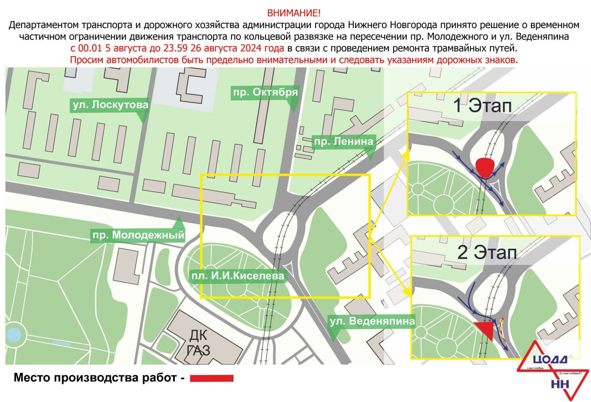 Кольцевую развязку перекроют на Автозаводе из-за замены трамвайных путей - фото 1