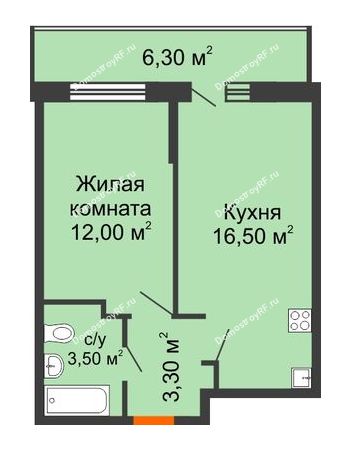 1 комнатная квартира 37,2 м² в ЖК Победный, дом Литер 3