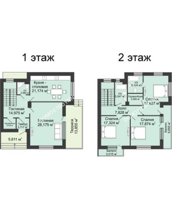 4 комнатная квартира 175,5 м² в КП DolinaGreen (Долина Грин), дом Типа дуплекс (175,5 м2)
