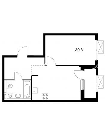 1 комнатная квартира 39,8 м² в ЖК Савин парк, дом корпус 4