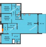 3 комнатная квартира 131,3 м² в Микрорайон Видный	, дом ГП-22 - планировка