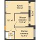 2 комнатная квартира 54,3 м² в ЖК Самолет, дом 4 очередь - Литер 22 - планировка