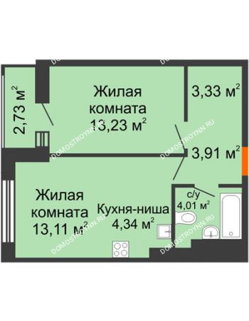 1 комнатная квартира 44,66 м² - ЖК Олимпийский