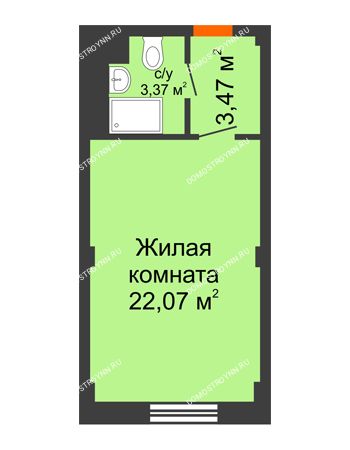 Студия 28,91 м² - Апарт-Отель Гордеевка