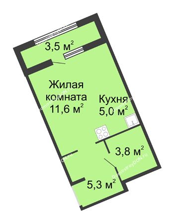 Студия 27,5 м² - ЖК Доломановский	