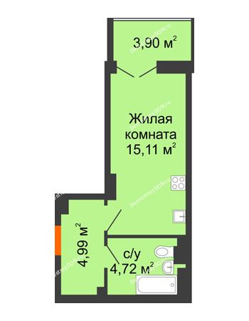 Студия 27,06 м² в ЖК Аврора, дом № 1