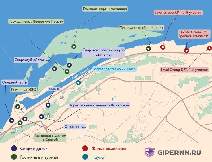 Нижегородцам показали карту застройки Гребного канала - фото 1