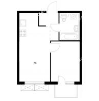 1 комнатная квартира 33 м² в ЖК Савин парк, дом корпус 8 - планировка