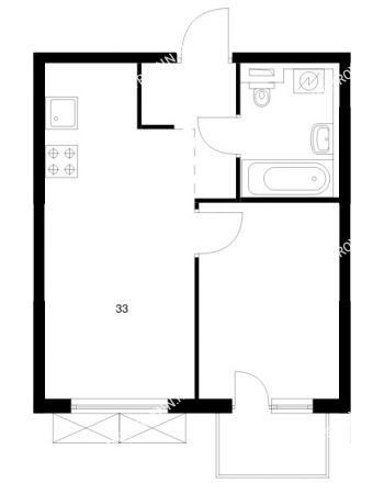 1 комнатная квартира 33 м² в ЖК Савин парк, дом корпус 8