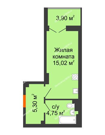 Студия 27,02 м² в ЖК Аврора, дом № 3