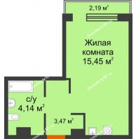 Студия 25,25 м² в ЖК Сердце Сибири, дом Квартал Геологов, ГП-2 - планировка