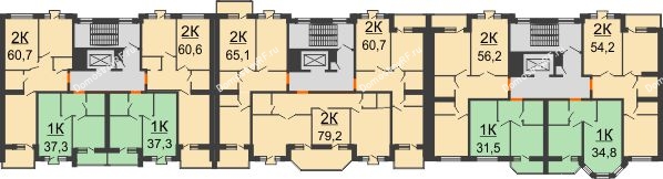 Планировка 2 этажа в доме 6 этап  в ЖК Трамвай желаний