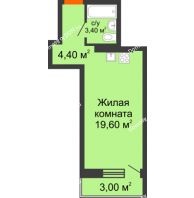 Студия 30,4 м² в ЖК На Тимошенко, дом № 1 - планировка