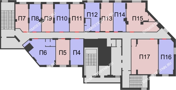 Жилой дом: ул. Сазанова, д. 15 - планировка 2 этажа