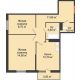 2 комнатная квартира 54,3 м² в ЖК Квартет, дом Литер 1 - планировка
