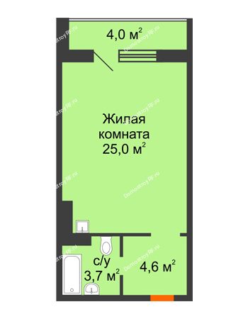 Студия 35,3 м² в ЖК Апрелевка, дом № 2, строение 1