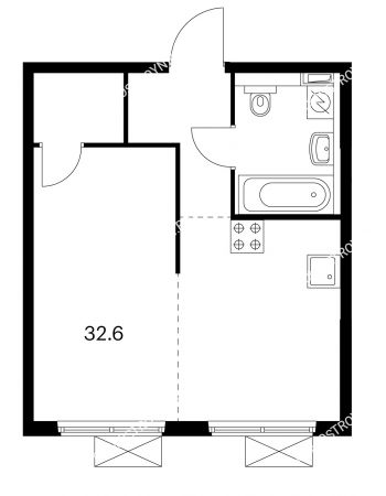 1 комнатная квартира 32,6 м² в ЖК Савин парк, дом корпус 1