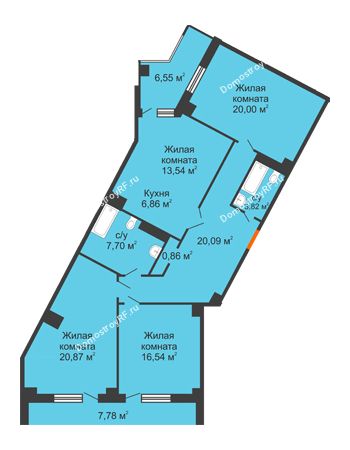 3 комнатная квартира 120,3 м² - КД Гран-При