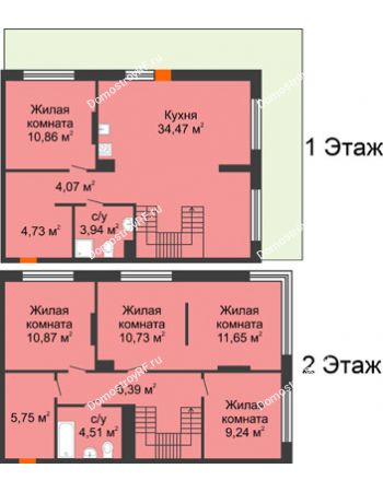 4 комнатная квартира 117,21 м² в ЖК Октябрьский, дом ГП-3