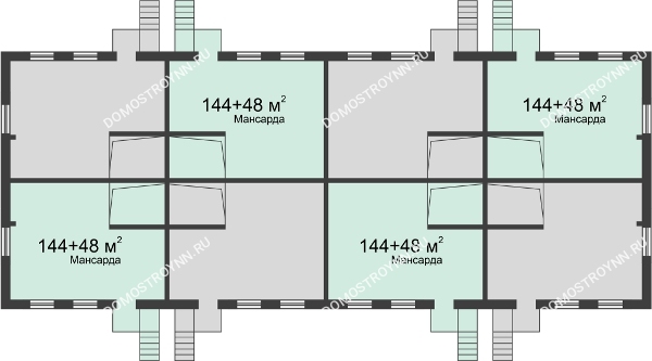 Планировка 1 этажа в доме № 413 (144 м2) в КП Аладдин