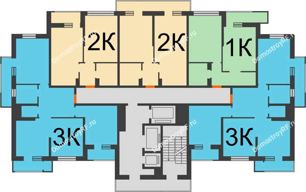 Планировка 4 этажа в доме Литер 2 в ЖК Стрижи