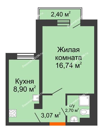 1 комнатная квартира 31,73 м² в ЖК Мечников, дом ул. Таврическая, 4