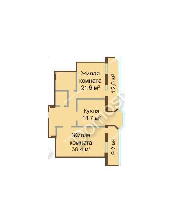 2 комнатная квартира 120 м² - ЖК Изумрудный замок