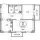 2 комнатная квартира 65 м² в ЖК Лебедь, дом № 50 - планировка