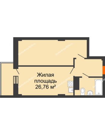 2 комнатная квартира 41,91 м² в ЖК Сокол Градъ, дом Литер 1 (8)