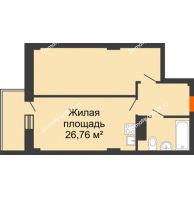 2 комнатная квартира 41,91 м² в ЖК Сокол Градъ, дом Литер 1 - планировка