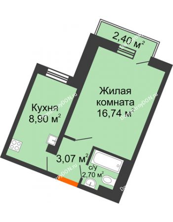 1 комнатная квартира 31,73 м² в ЖК Мечников, дом ул. Мечникова, 37
