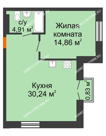 1 комнатная квартира 50,26 м² - ЖК Шаляпин