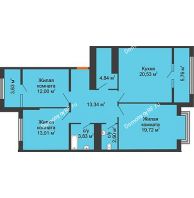 3 комнатная квартира 94,6 м² в ЖК Сердце, дом № 1 - планировка