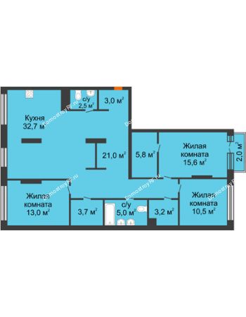 3 комнатная квартира 118 м² в Квартал Новин, дом 6 очередь ГП-6