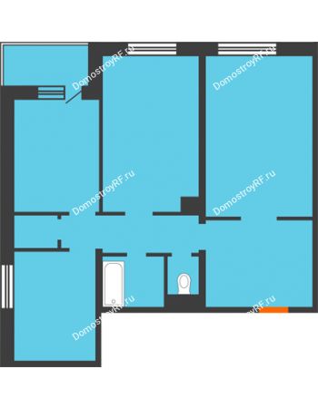 3 комнатная квартира 81,5 м² в ЖК Ромашково, дом Позиция 2