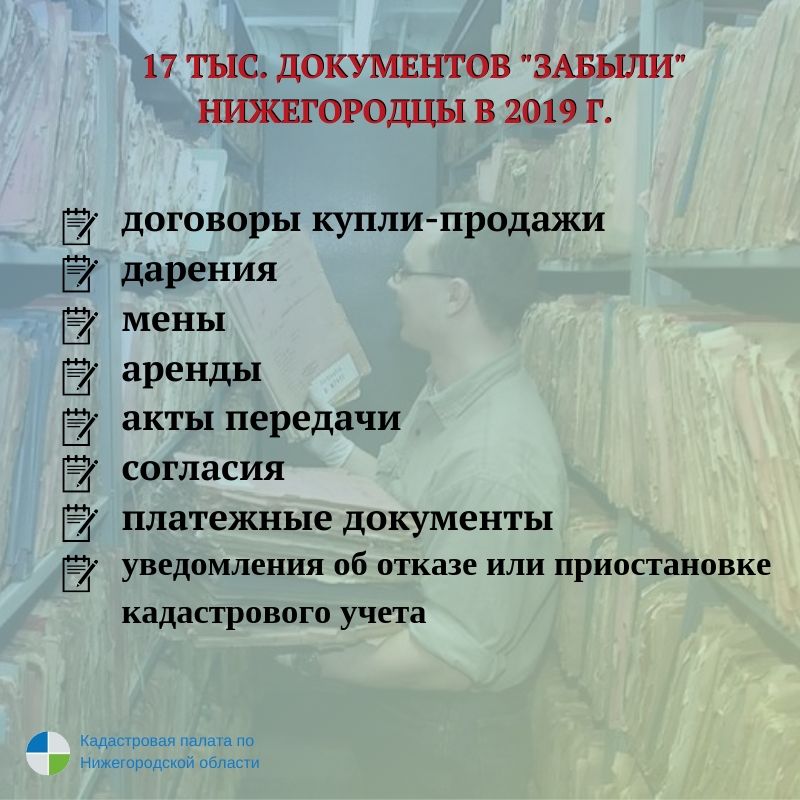 Специалисты кадастровой палаты рассказали, какие документы «забывали» нижегородцы в 2019 году